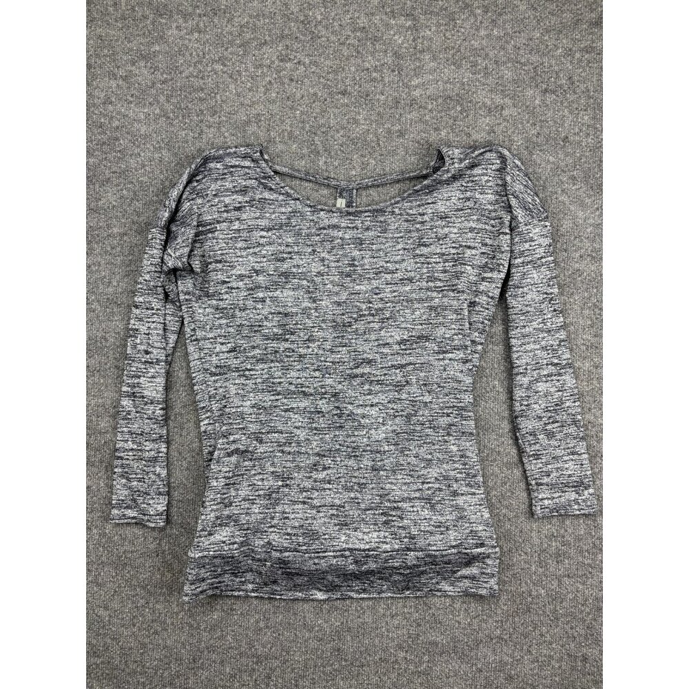 Athleta Sweater Womens Small Gray Long Sleeve Lightweight Open Back Pullover Top